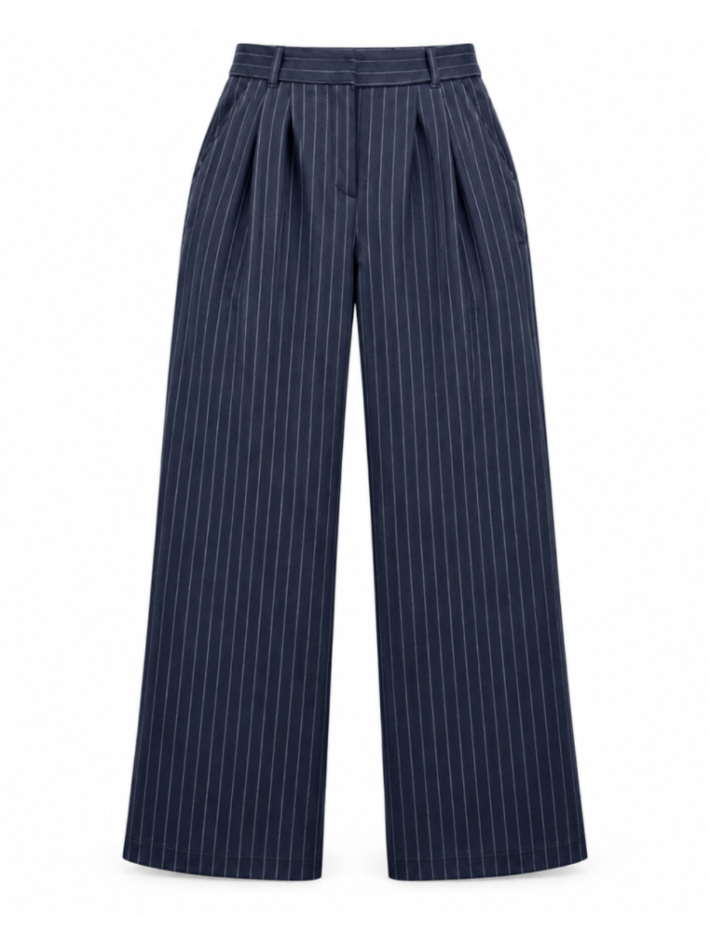 Women's Abercrombie & Fitch Pinstripe Wide Leg Trousers Navy Size S
422
